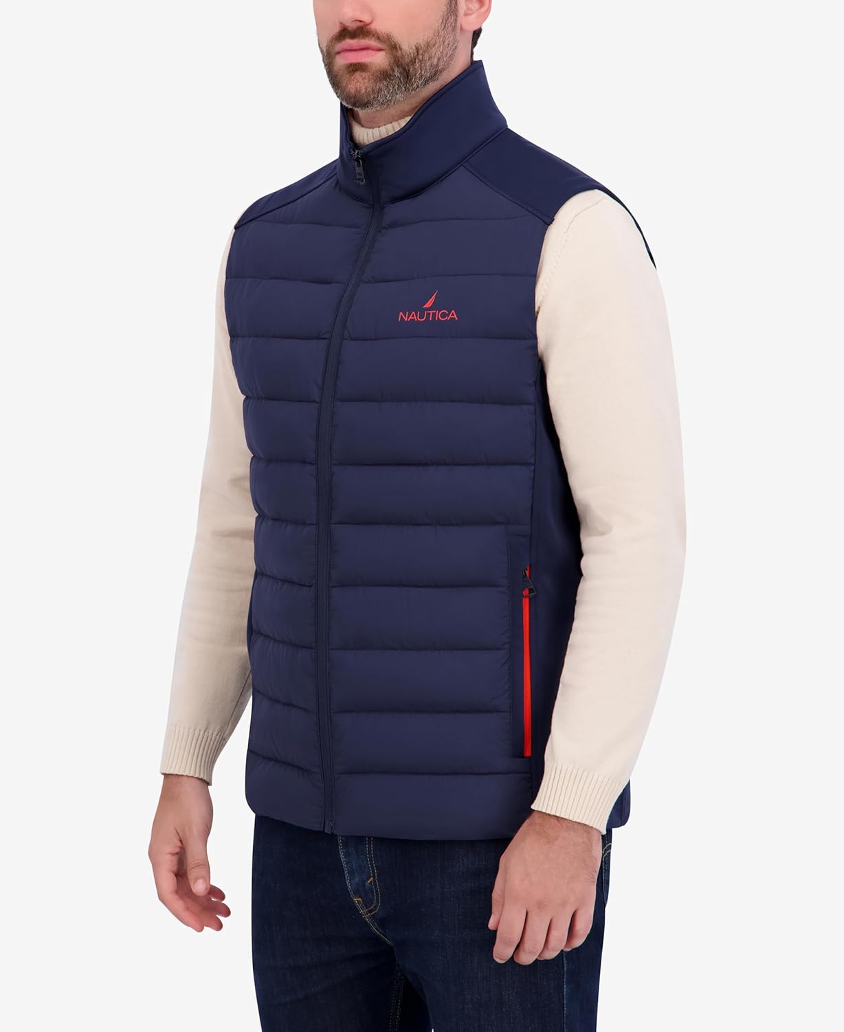 Nautica Men's Mechanical Stretch Lightweight Softshell Vest – Bonded Soft Fleece Inner Liner