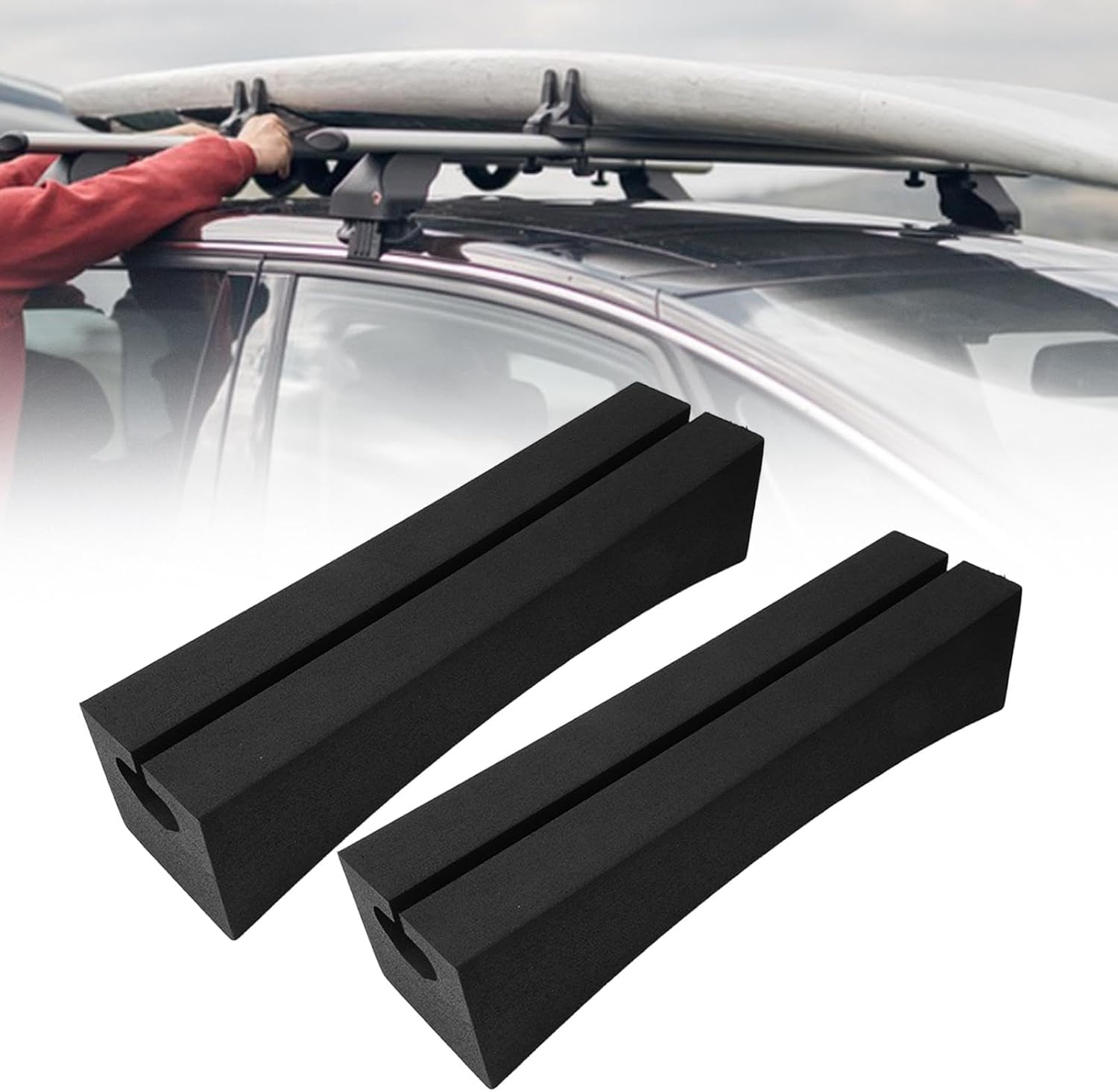 Menolana 2 Pieces Car Top Kayak Carrier Accessories Luggage Carriers Supplies Surfboard Soft Replace Parts Roof Rack Pad Kayak Carrier, Oval