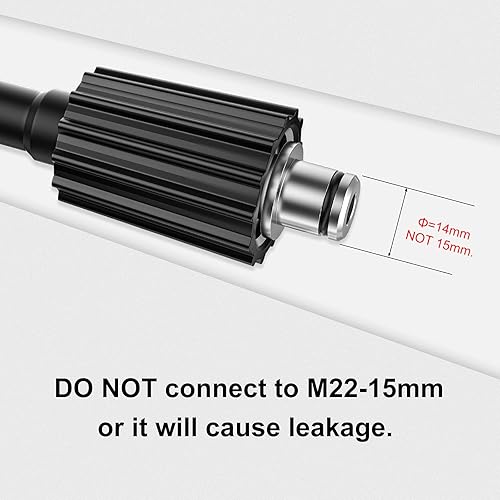 Miniatura 6 de POHIR Manguera de lavado a presión de 25 pies, resistente a las torceduras, manguera de repuesto para lavadora eléctrica de 14 pulgadas con giro M22