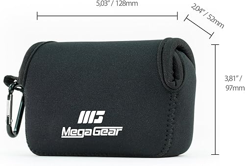 Miniatura 10 de MegaGear Canon Powershot Sx730 Hs, Sx720 Hs, Sx710 Hs, G16, G15 Funda de neopreno ultra ligera para cámara, con mosquetón, color gris, MG1246, piel