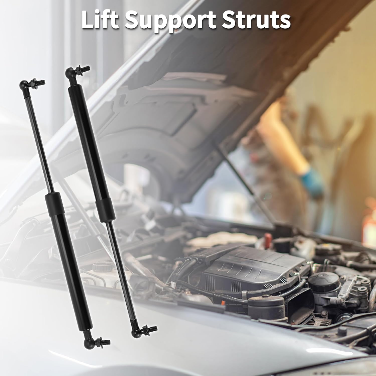 Front Hood Lift Supports Struts for Toyota Supra 1986-1992 Gas Spring Black 2Pcs