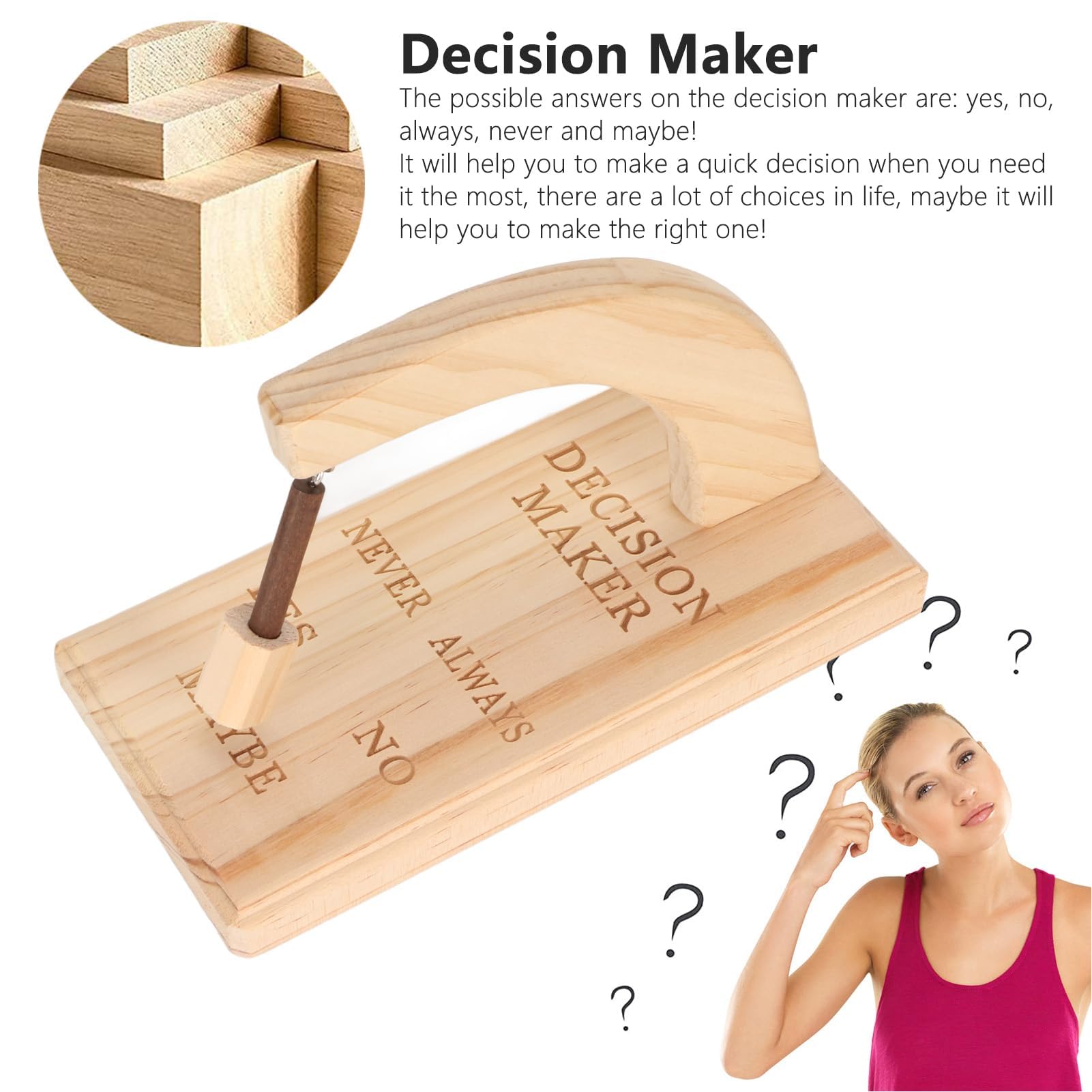 Decision Maker Magnetico in Legno Innovativo Selettore Oscillante Risposta Rapida Sì No Forse per L'arredamento 'home Office