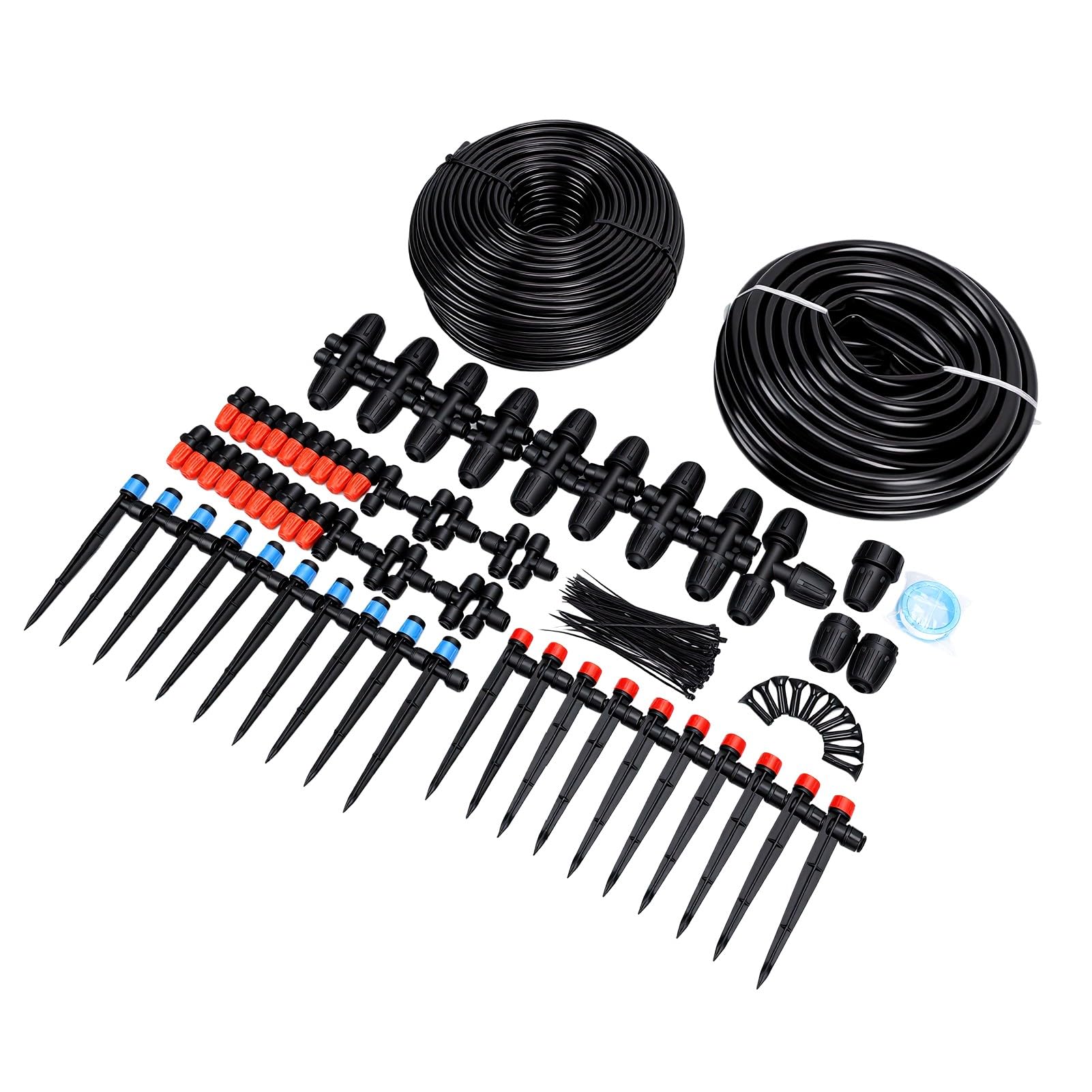Luocute di Irrigazione a Goccia, Tubo da 1/4 Pollice con Raccordo Rapido per Giardino, Kit per Innaffiare