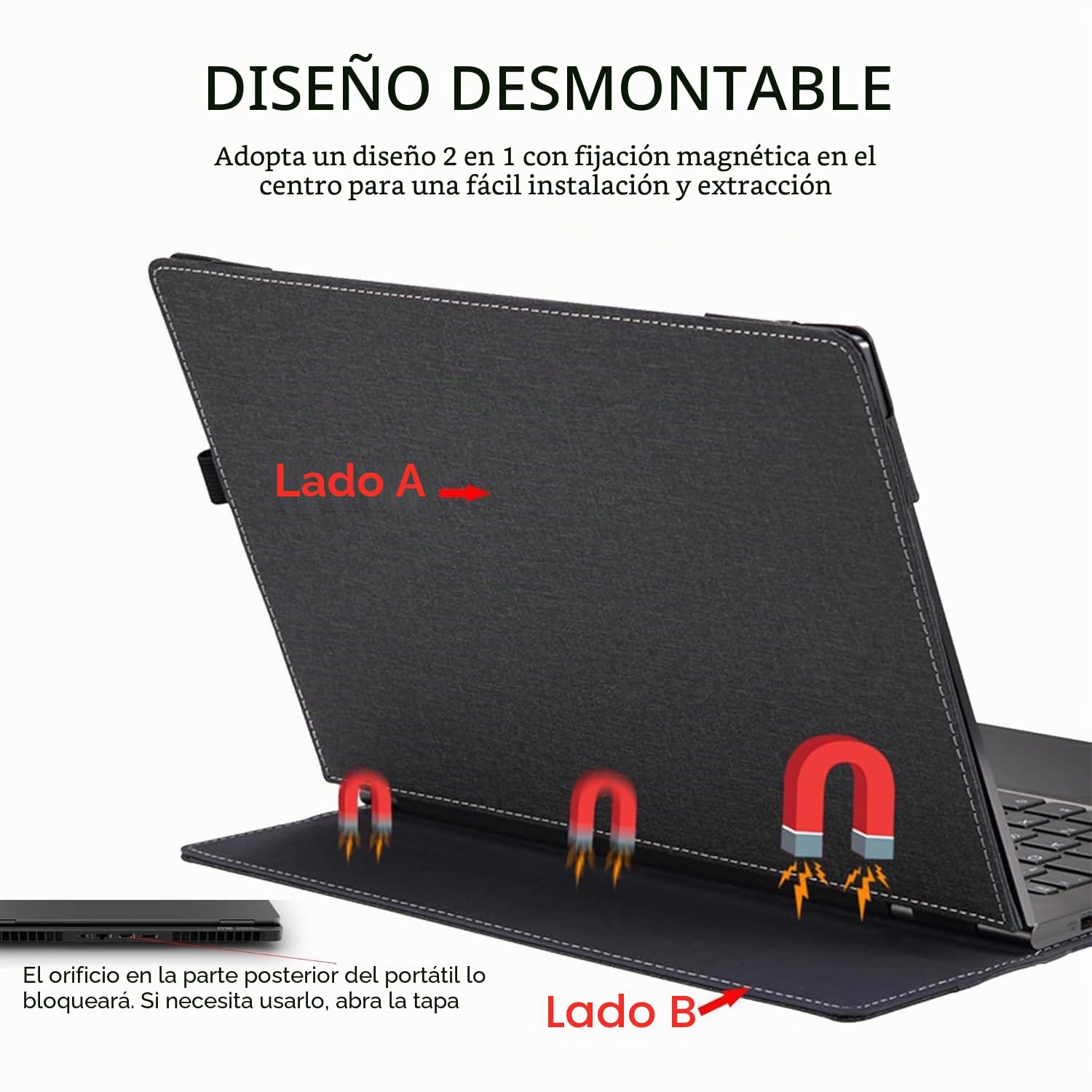 Funda para laptop HP OMEN MAX de 16 pulgadas para juegos de 16 pulgadas y para OMEN Gaming de 16 pulgadas de 16 pulgadas, funda protectora de piel sintética, accesorios desmontables (gris oscuro)