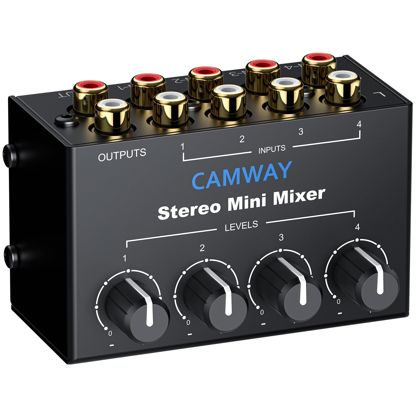 Amazon | CAMWAY オーディオミキサー 4チャンネル - ミニRCAステレオ