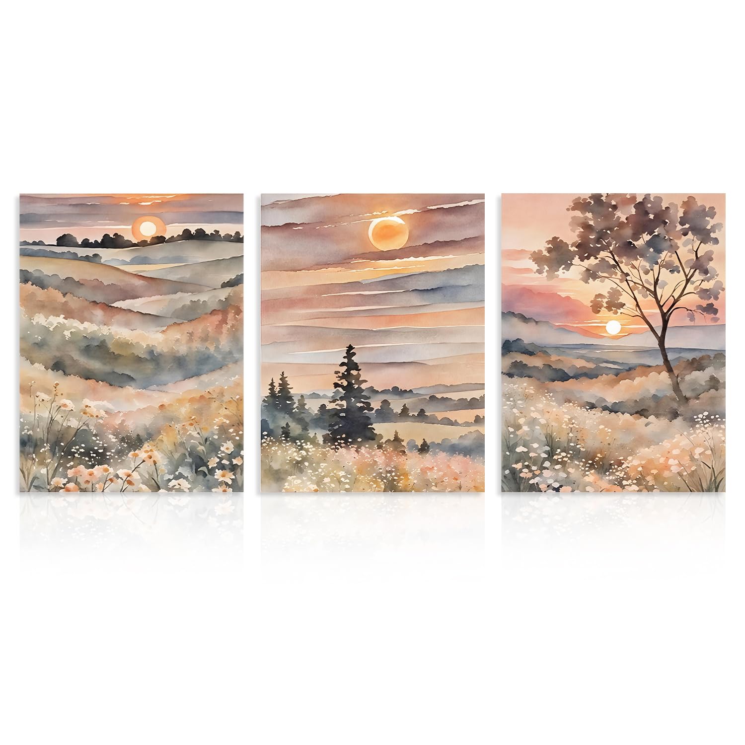 Impression Murale Vintage Arbre De Vie Coloré - Affiche 30.5 X 40.6 Cm Sans Cadre Pour Chambre Et Salon