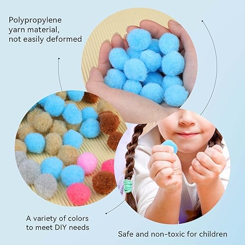 Miniatura 23 de MORFEN 150 pompones, pompones rojos de 1 pulgada para manualidades, bolas de pompón mullido, pequeños pompones para proyectos de manualidades, artes