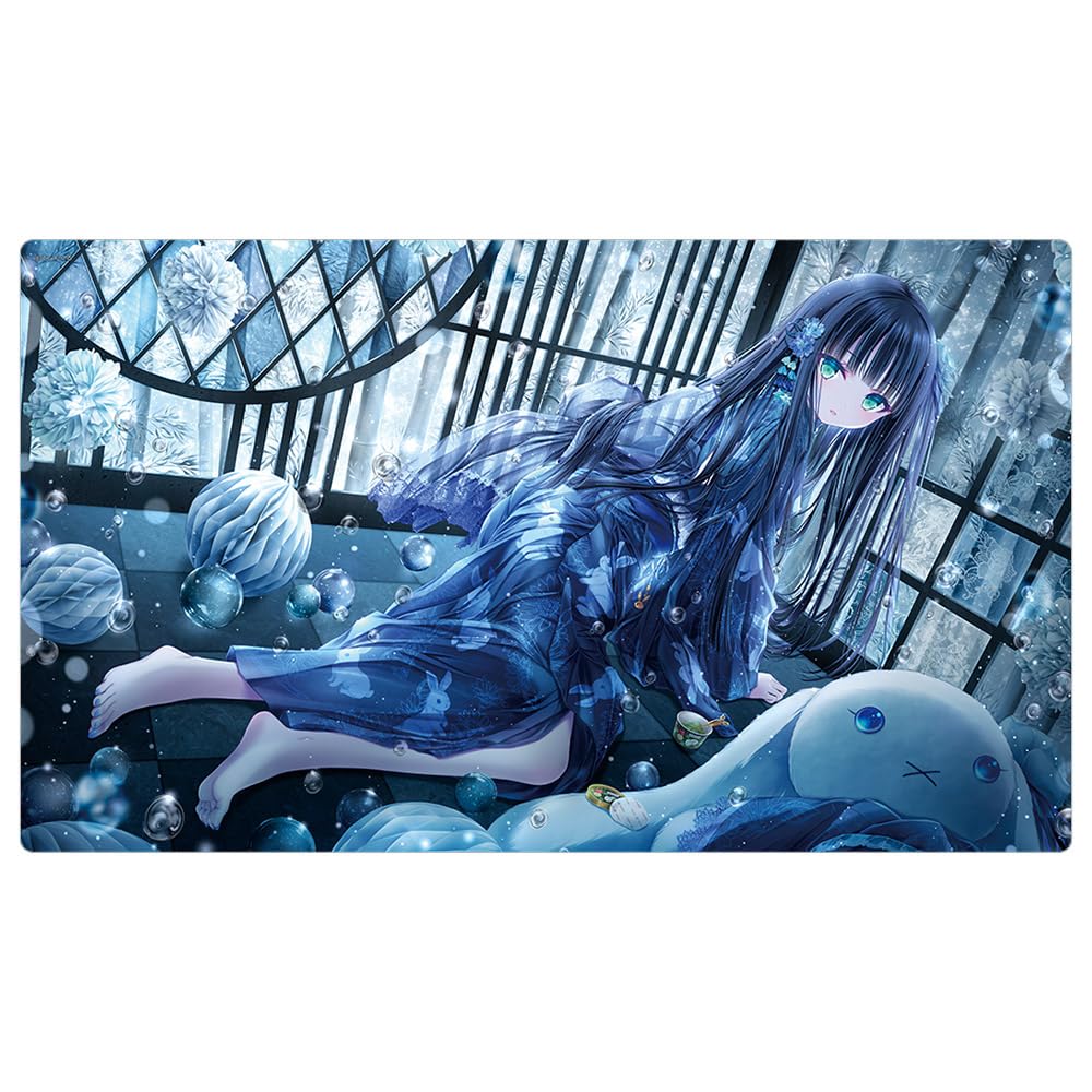 Key-th てぃんくる先生 ラバーマット(BluCielo Vacanze Estive nero) 横約60cm×縦約35cm×厚さ2mm ポリエステル