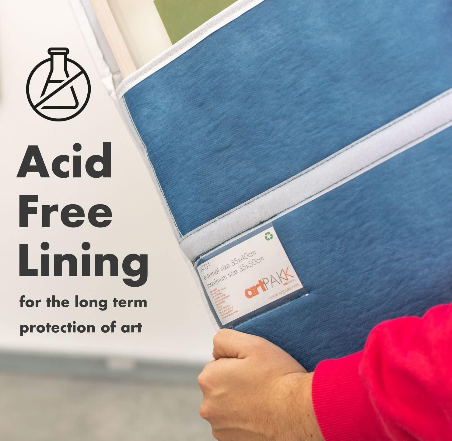(27.5" x 27.5" Art Bag AP11 - Strong • Shock-Absorbent • Reusable • Non-Toxic • Waterproof • Acid-Free Lining - Long-Term Art Storage + Artwork Shipping + Protection Solution