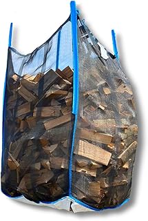 dm-Folien Holz Big Bag 100x100x160cm I 5 Stück I SWL 1.000 kg I Robuster Big Bag Holz mit Netzgewebe & Sternenboden I Big Packs für Brennholz I stabil & wiederverwendbar