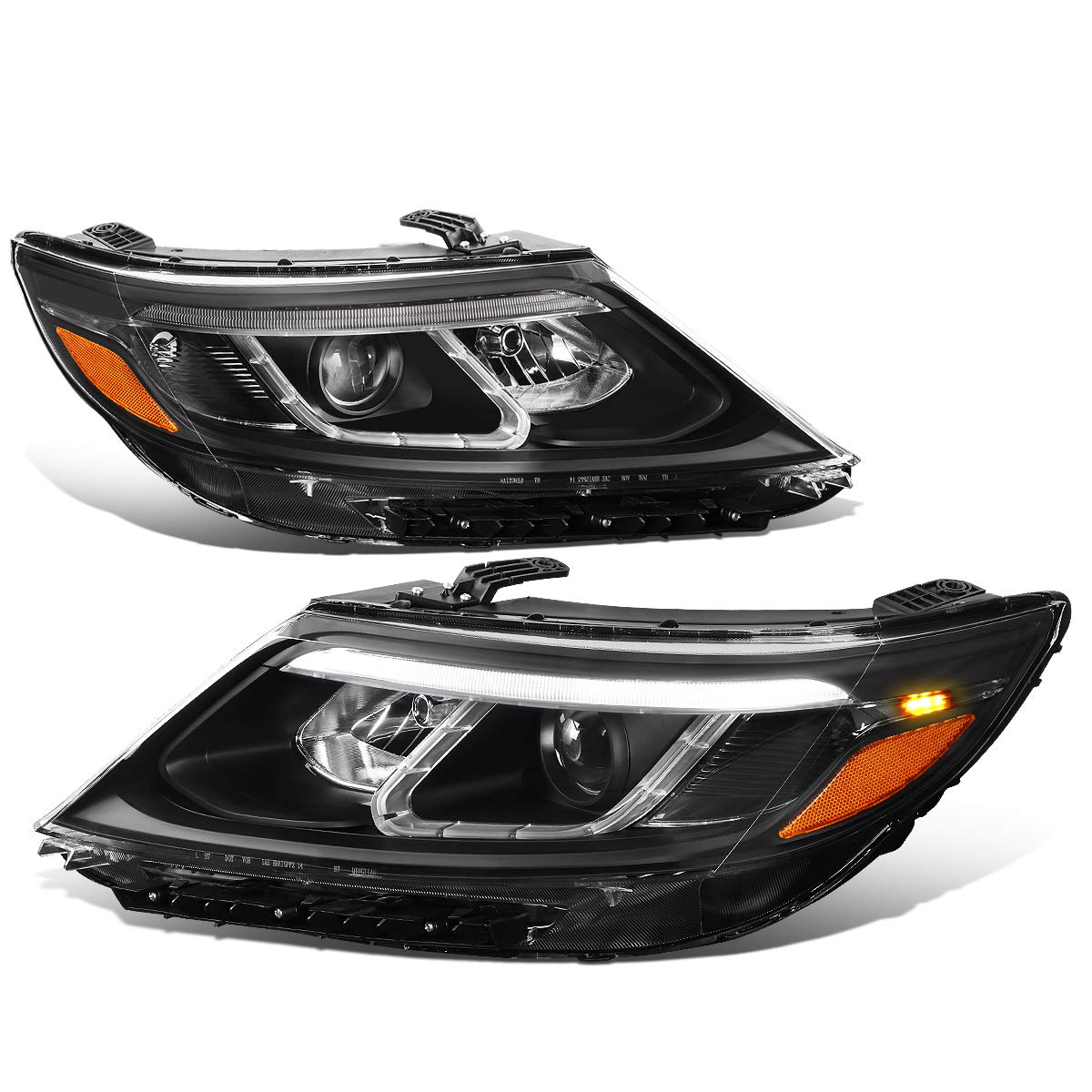 Amazon | Auto Dynasty 3D LED DRLバー ブラック ハウジング アンバー