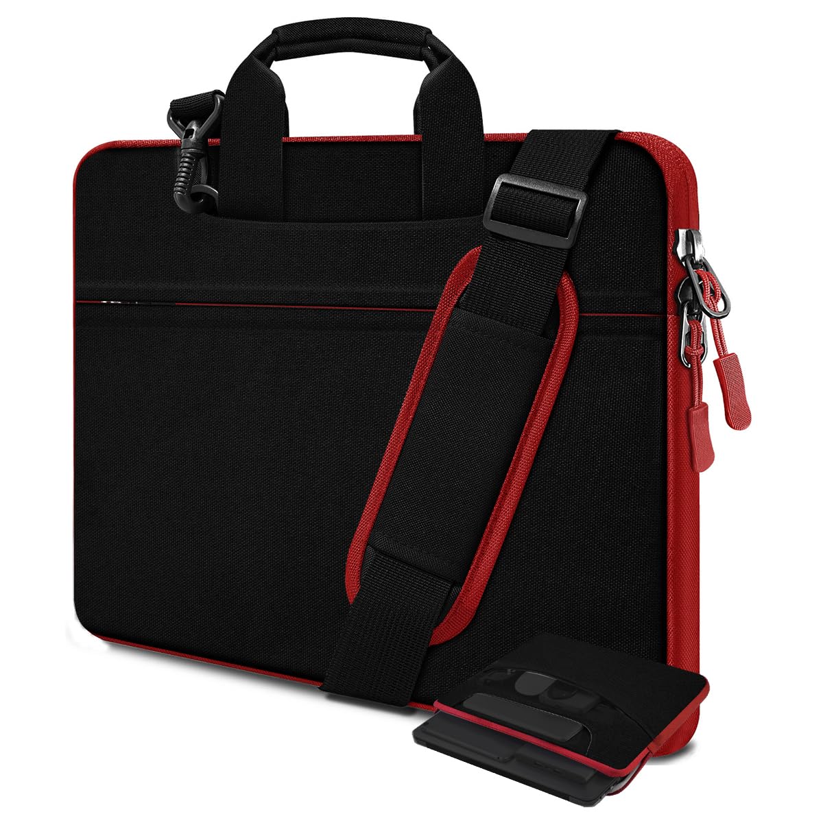 HSEOK Sacoche Bandoulière pour Ordinateur Portable,ompatible avec la plupart des Ordinateurs Portables 13"-17.3",Résistante aux Chocs,Multi-poches