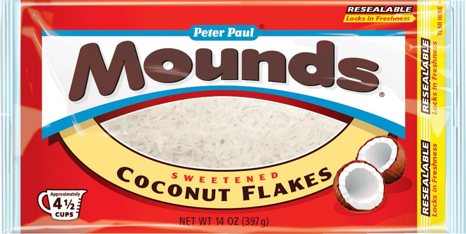 MOUNDS Coconut Flakes, Sweetened, 14 Ounce Bag (Pack of 12)