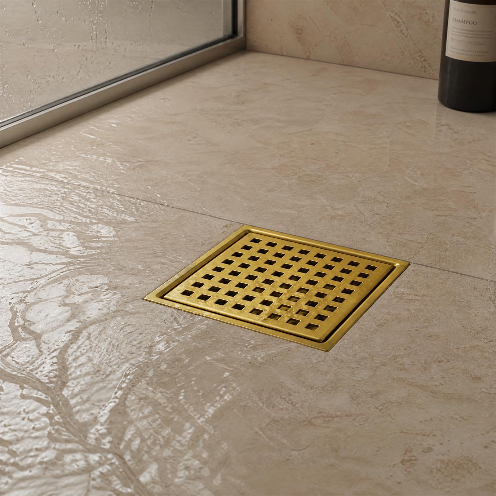 Desagüe cuadrado de acero inoxidable con doble filtro para ducha y baño