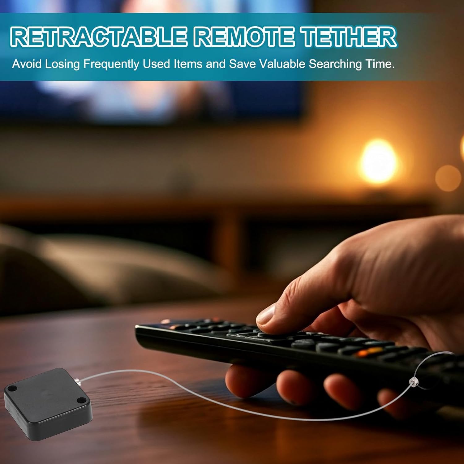 PATIKIL Retractable Remote Control Cable Tether (6.6ft /2M, White)(2 Set) Remote Control Security Lanyard Lock Adjustable Locking Leash with Rope Locks and Screws, Suit for - TVs/Tablets