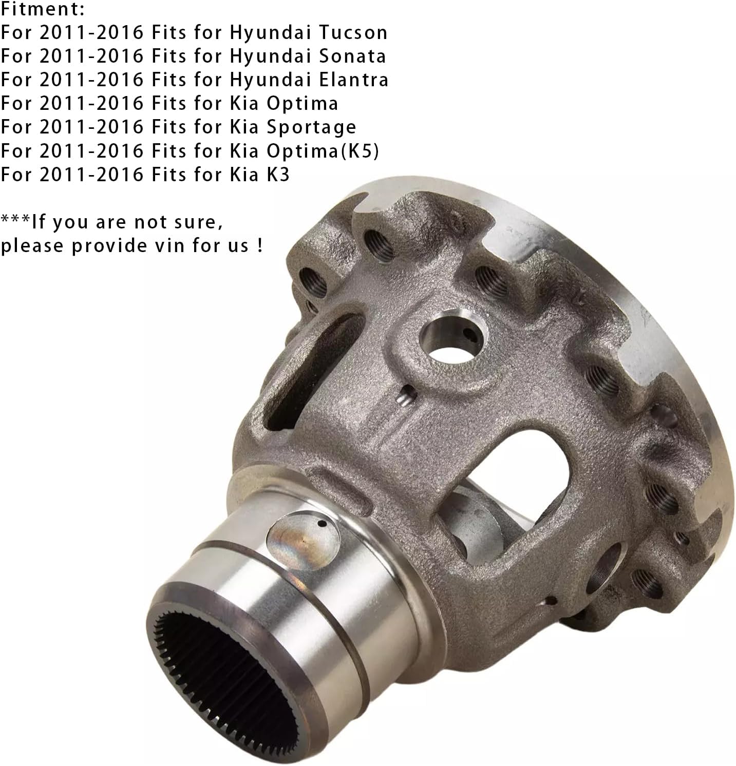 Areyourshop 45822-3B850 Transmision Differential Case Cup for Hyundai Tucson/Sonata/Elantra 2011-16, for Kia Optima/Sportage/Optima(K5)/K3 2011-2016 KOR45822-3B850