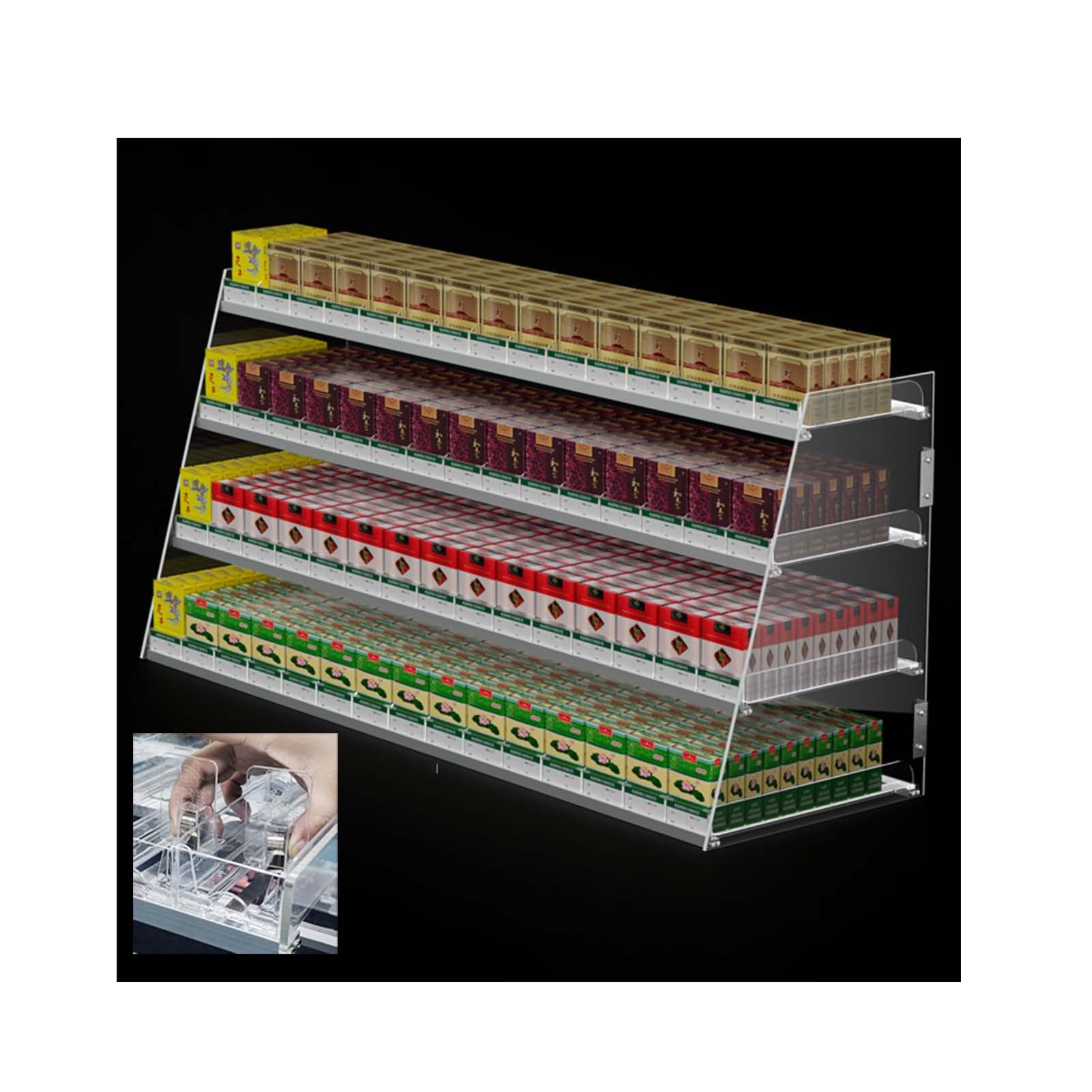 Présentoir à cigarettes vertical en acrylique pour organiser les comptoirs de vente de tabac