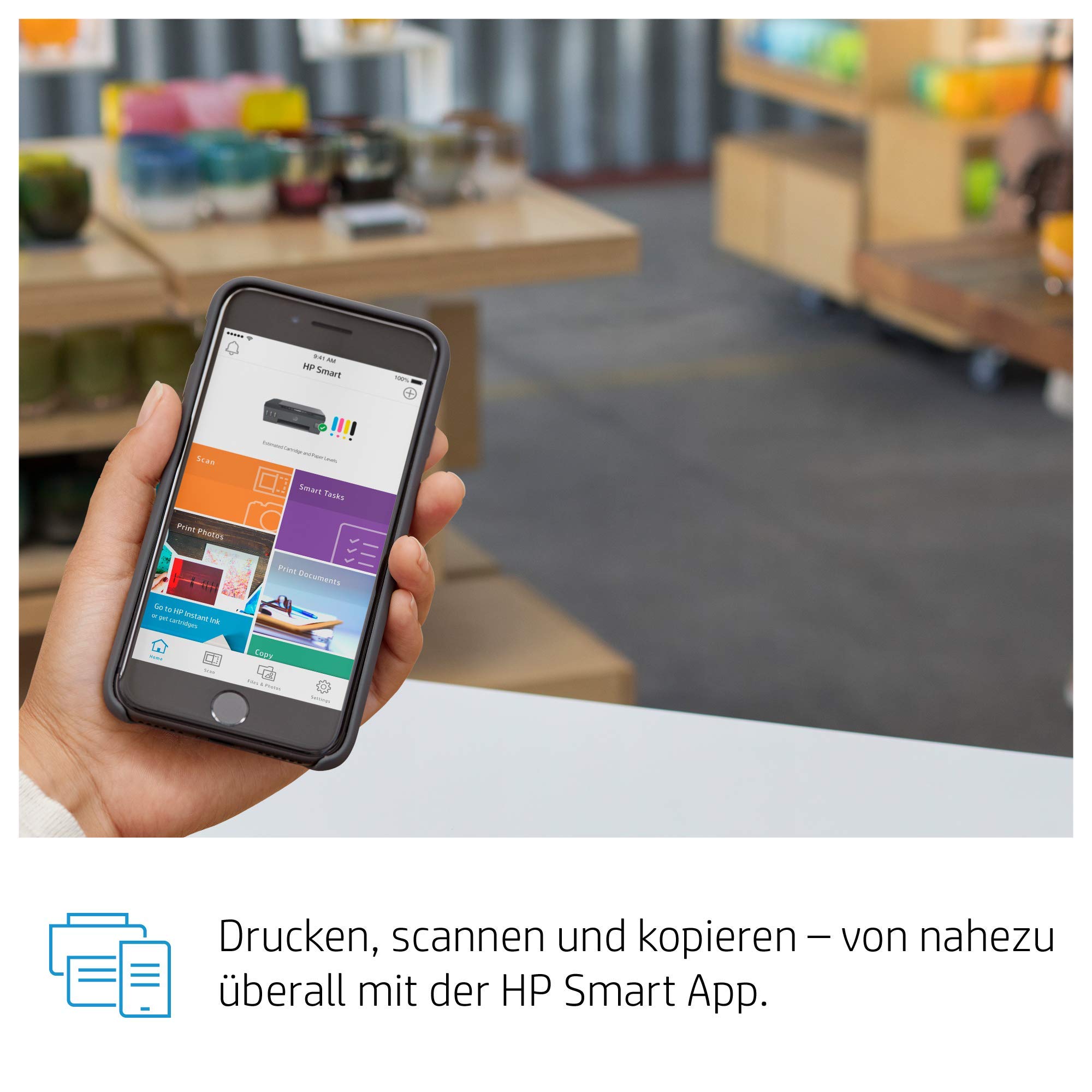 HP Smart Tank Plus 555 3-in-1 Multifunktionsdrucker (WLAN; Mobiles Drucken) – 3 Jahre Tinte inklusive, 3 Jahre Garantie, großer Tintentank, hohe Reichweite, Drucken in hoher Qualität