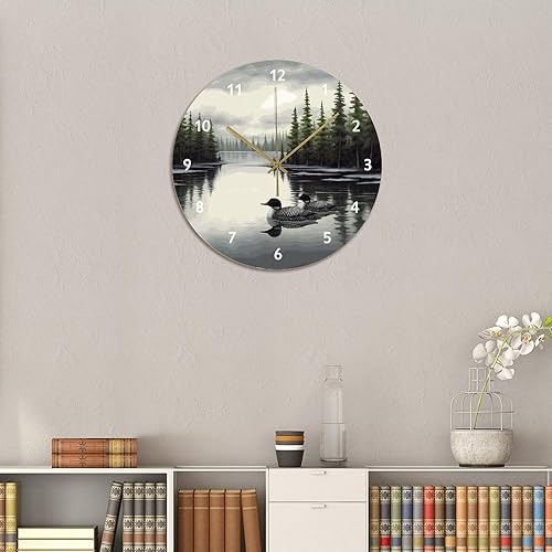 Miniatura 8 de Lake Time Duck - Reloj de pared de PVC rústico para decoración de cocina, funciona con pilas, 15 x 15 pulgadas, reloj de pared retro sin tictac para
