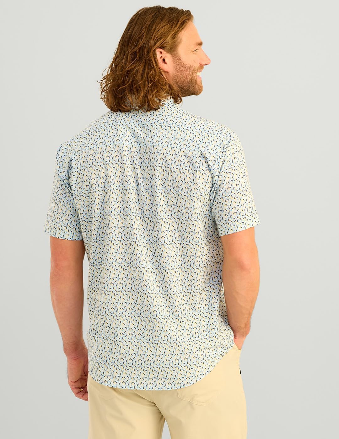 HUK Mens Kona Pattern Short Sleeve Fishing Button Down Shirt - Image 5