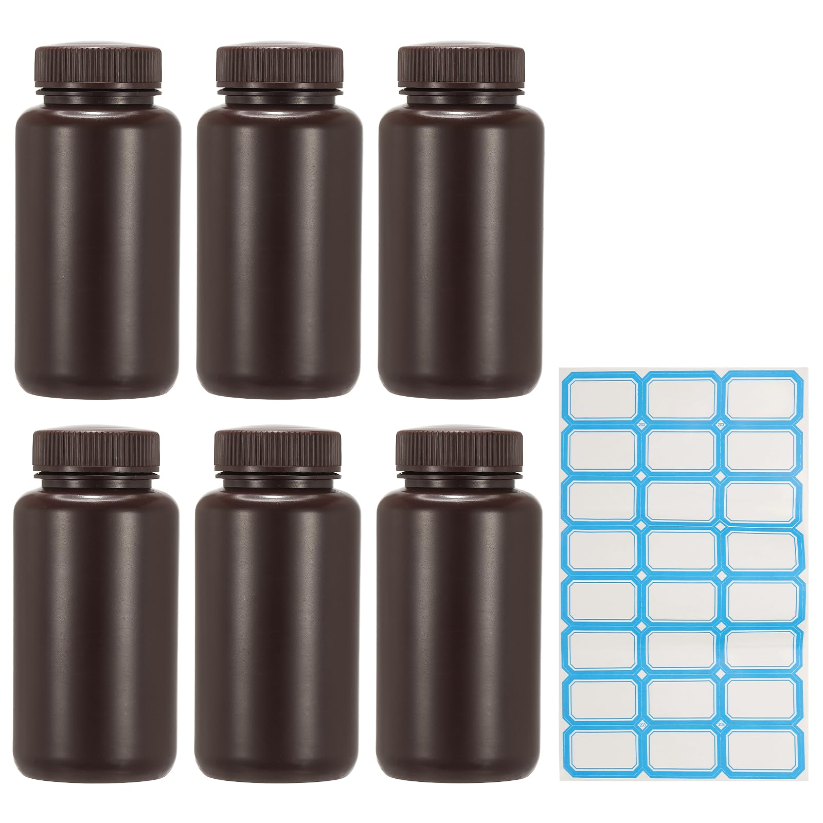 Flacons de laboratoire HDPE étanches de 8.8oz pour stocker vos réactifs chimiques en lot de 6