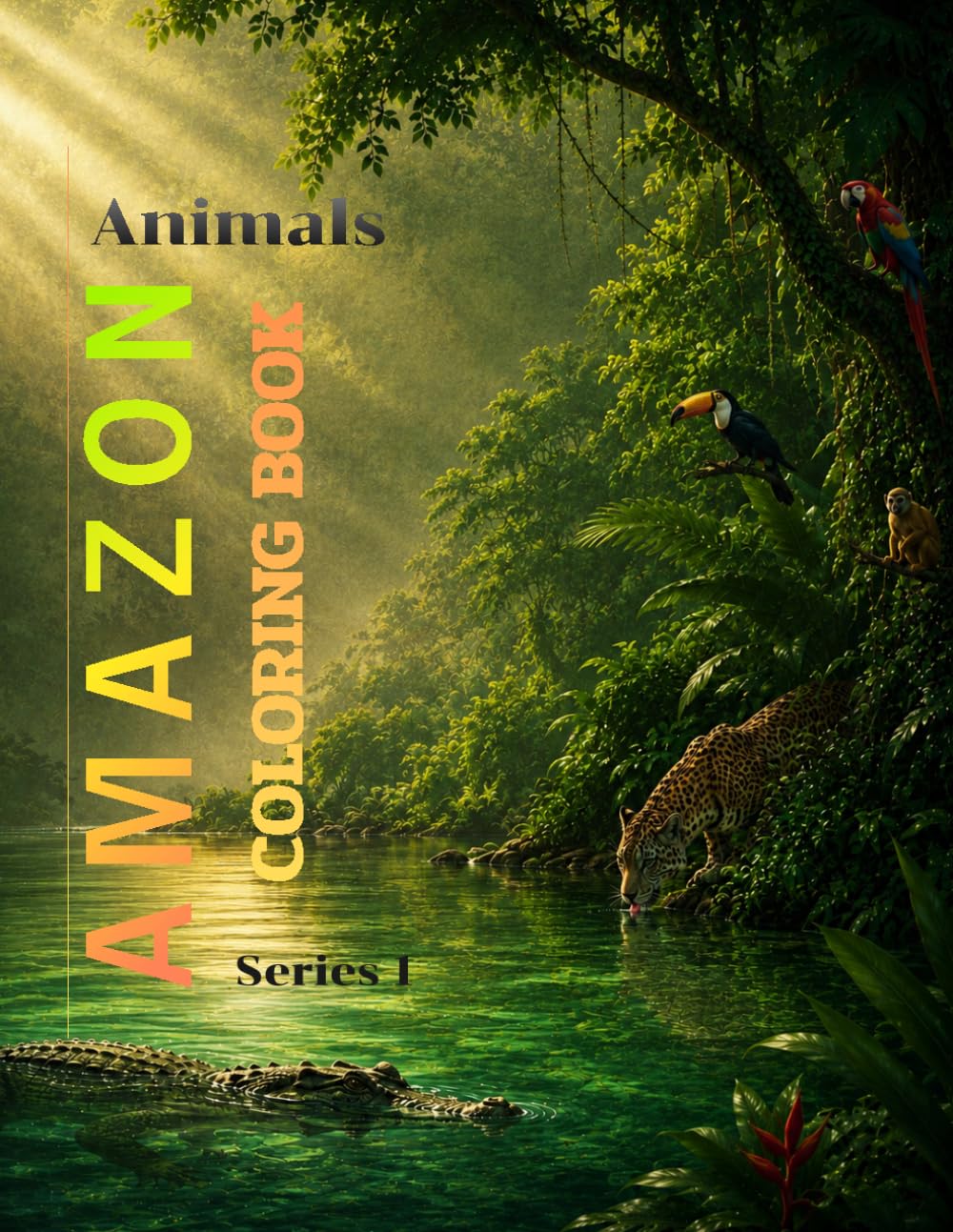 Amazon Animals Coloring Book for Kids: Fun Coloring Pages and Educational Dinosaur Facts for Kids Ages 4-8 (8.5x11)