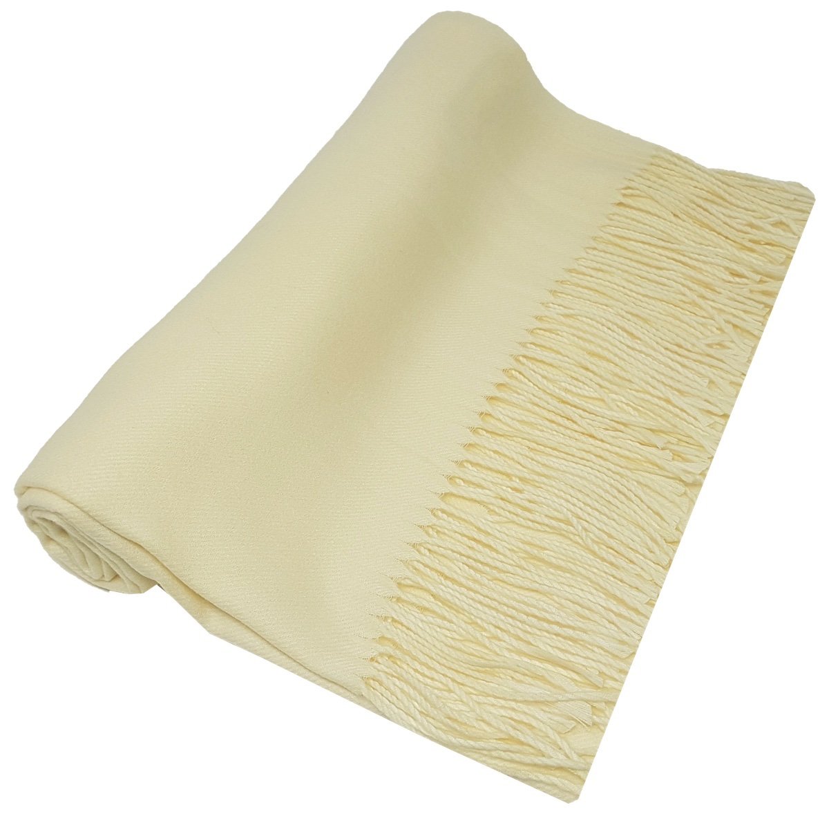 World Of Shawls Cream Winter Cashmere Feel Scarf Wrap Blanket Shawl Warm Soft Cozy - (Cream)