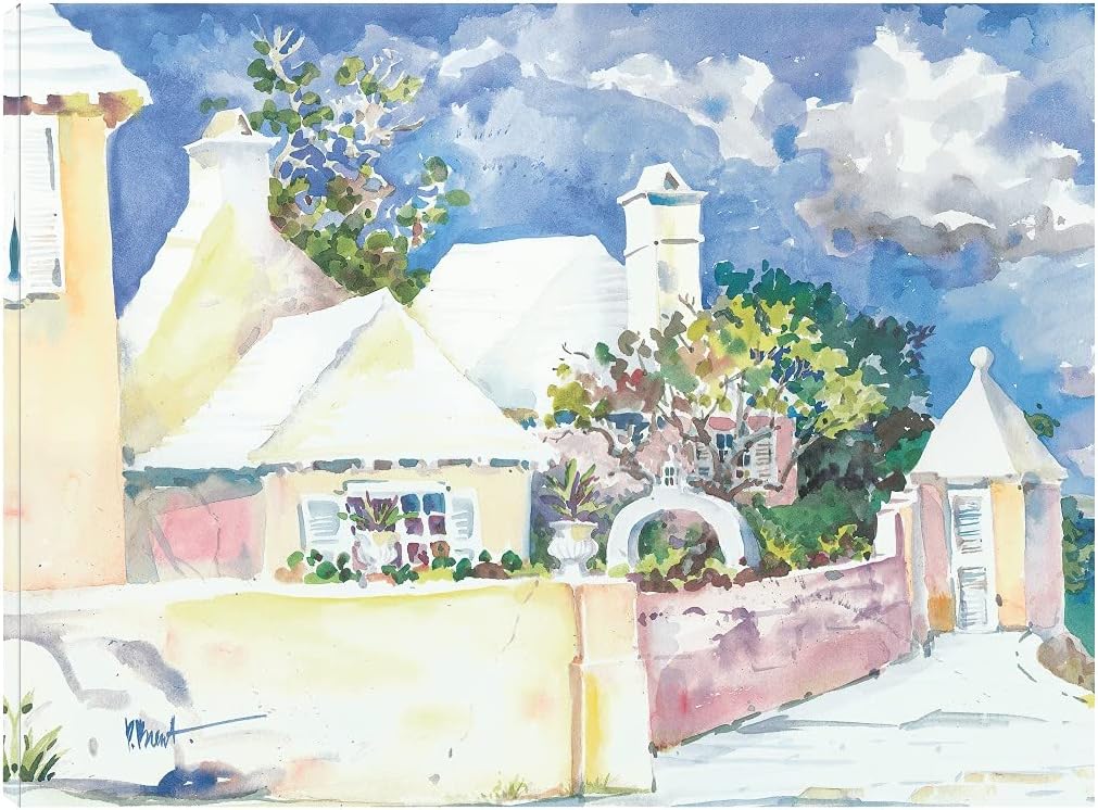 Fine Art Canvas Island Retreat Canvas Wall Decor by Artist Paul Brent for Living Room, Bedroom, Bathroom, Kitchen, Office, Bar, Dining & Guest Room - Ready to Hang - 32 in x 24 in