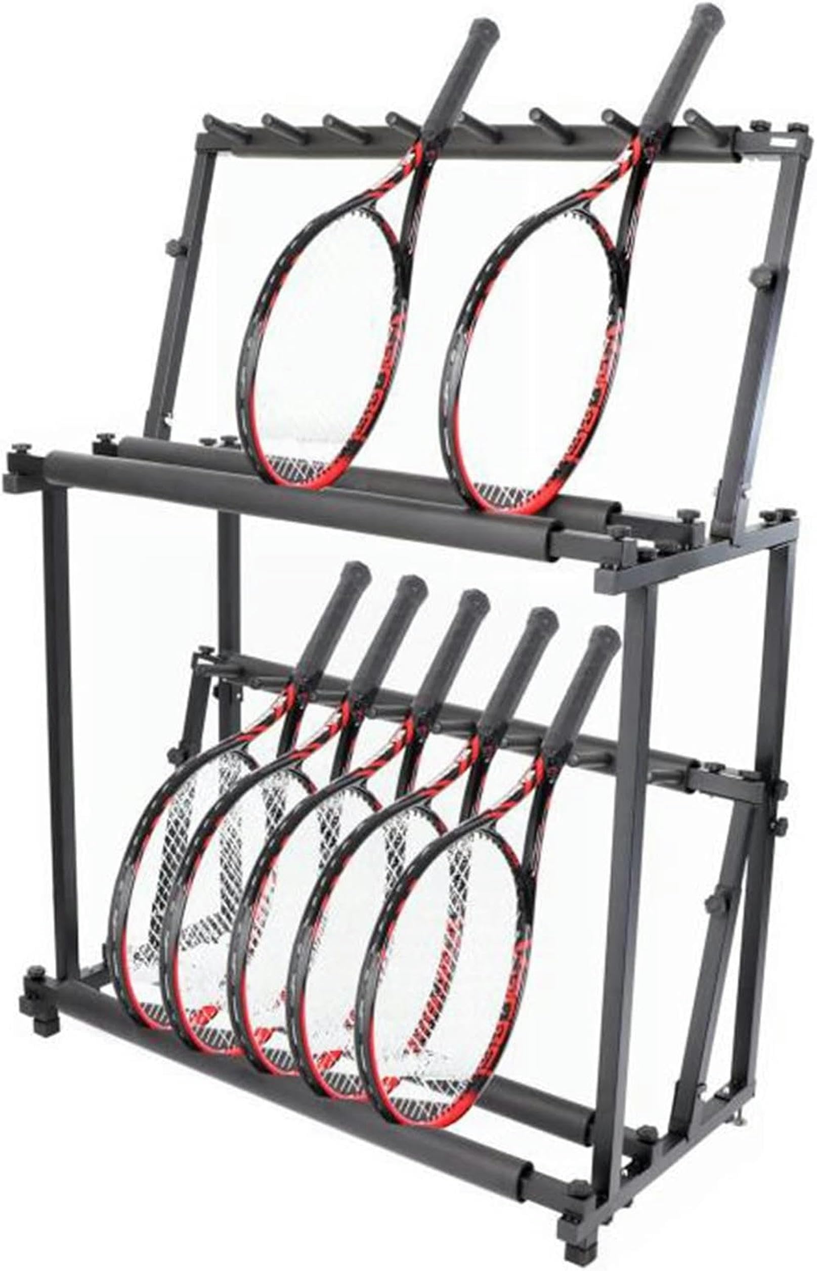 Porte-Racket Noire À 2 Niveaux pour ranger votre équipement de badminton et tennis