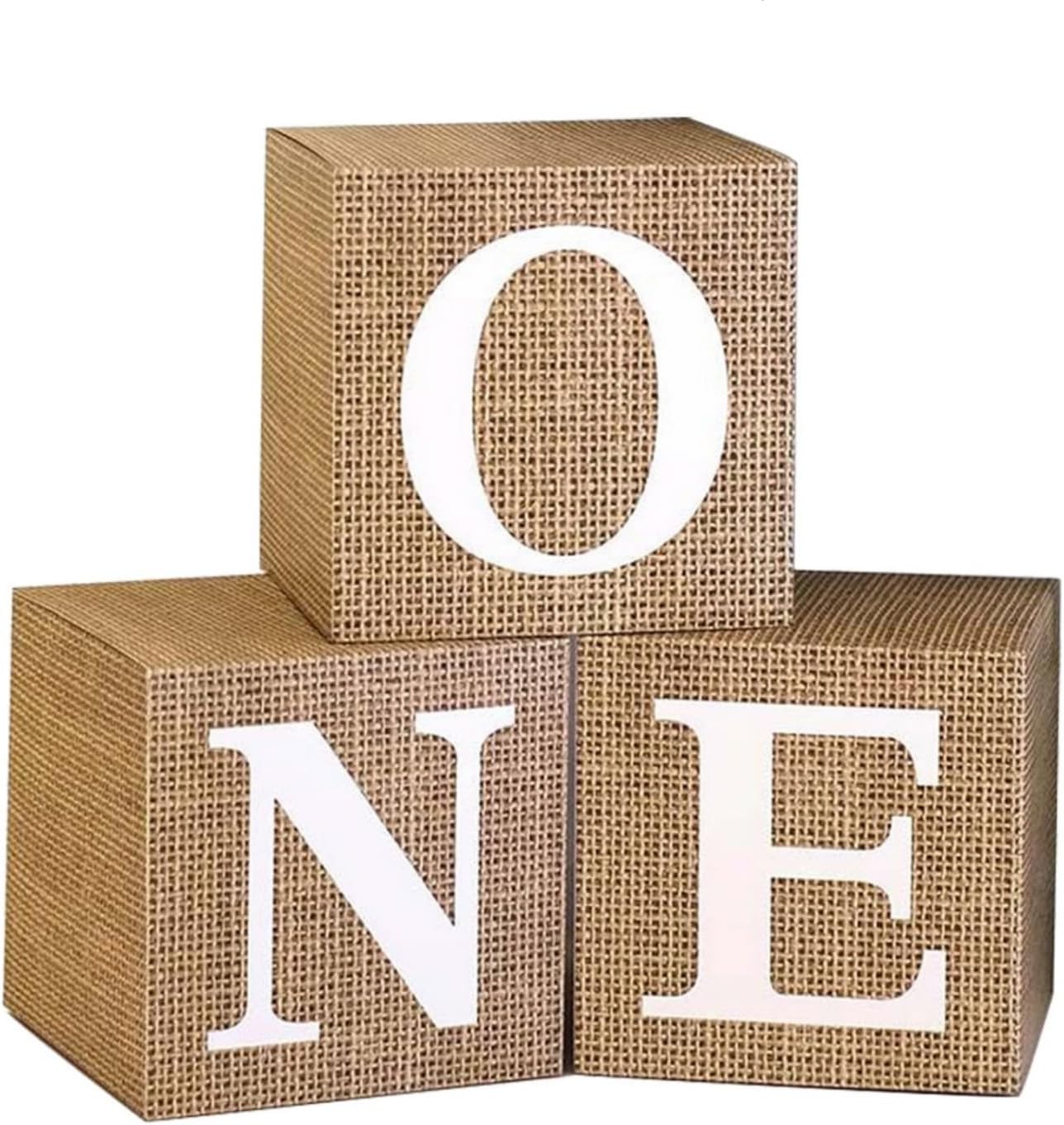 Paper Burlap Stripe Balloon Boxes for 1st Birthday, Baby Girl First Birthday Decorations, Birthday Party Supplies Boy, Photoshoot Props Backdrop, 1st Anniversary Decorations. (Burlap)