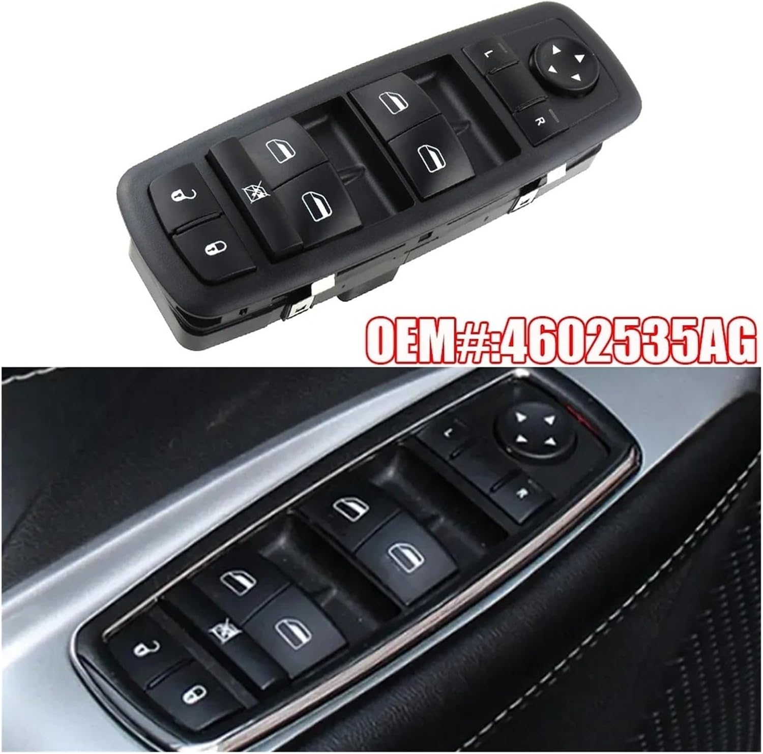 4602535AG Car Power Master Window Control Switch Button Console Compatible with Dodge Grand Caravan Chrysler Town & Country 2008 2009