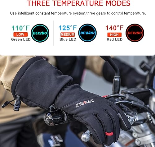 Miniatura 3 de DEWBU Heated Gloves with Battery Pack, Rechargeable Electric Gloves for Women and Men, Waterproof Heated Work Gloves