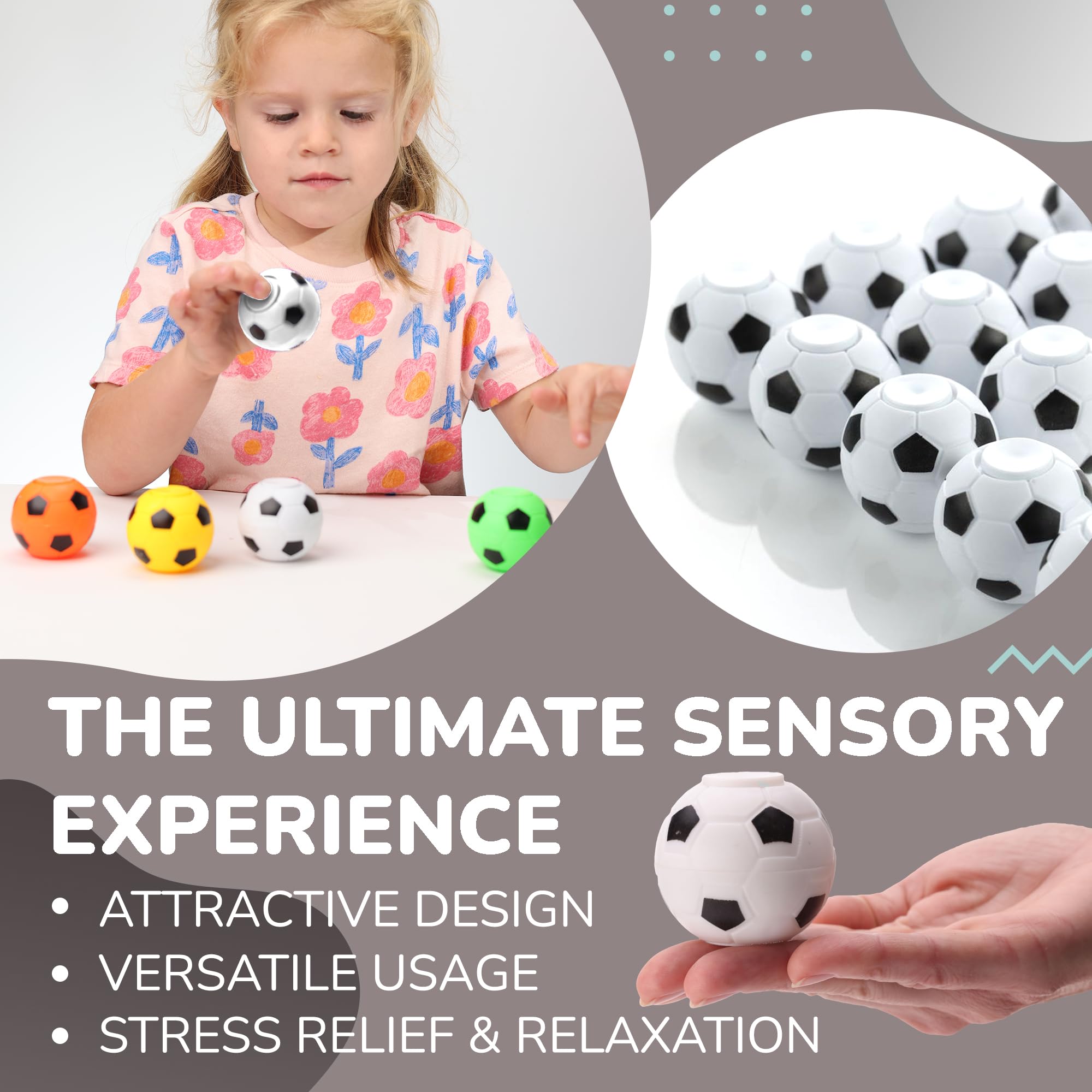 Snapklik.com : Fidget Spinners - 2 Inch Stress Balls - 12 Pcs Soccer ...