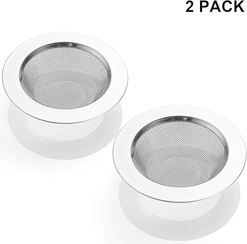 Miniatura 7 de LASSHSWA 2 coladores de acero inoxidable para fregadero de cocina, coladores de drenaje para fregadero de cocina, coladores de fregadero con borde