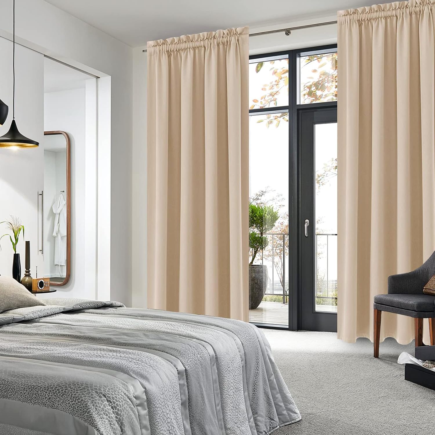 DWCN Blackout Curtains Room Darkening Thermal Insulated Bedroom Curtains Window Curtain Panels, 52 x 84 inches Long - Image 3
