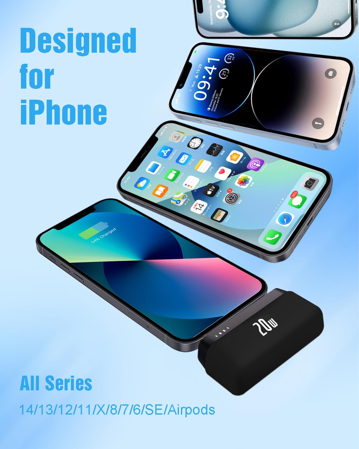 Gladgogo Power Bank Con Linterna LED Recargable, 5000 MAh