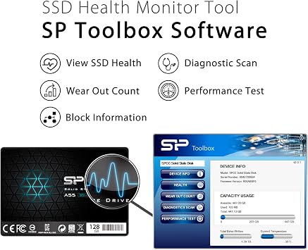 Silicon Power 2-Pack 128GB SSD 3D NAND A55 SLC Cache Performance Boost SATA III 2.5 7mm (0.28) Internal Solid State Drive