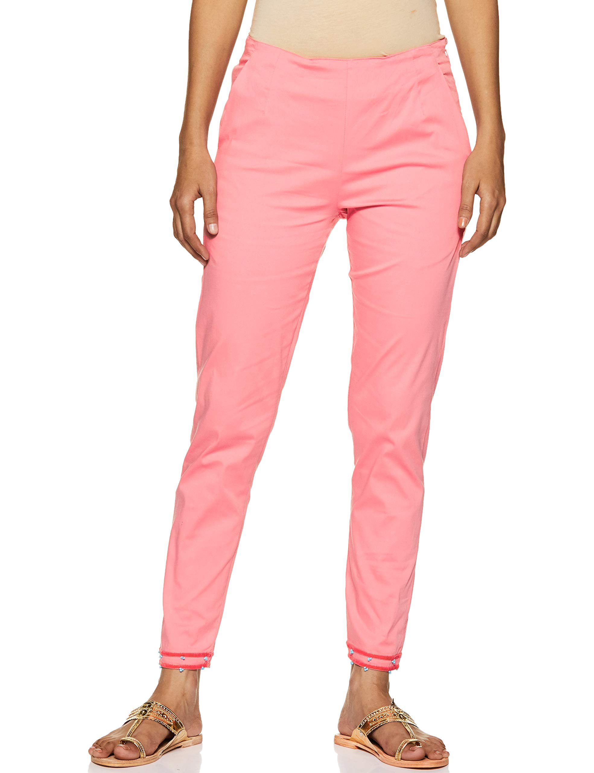 Rangriti Women's Slim Fit Rubber Pant in neutral