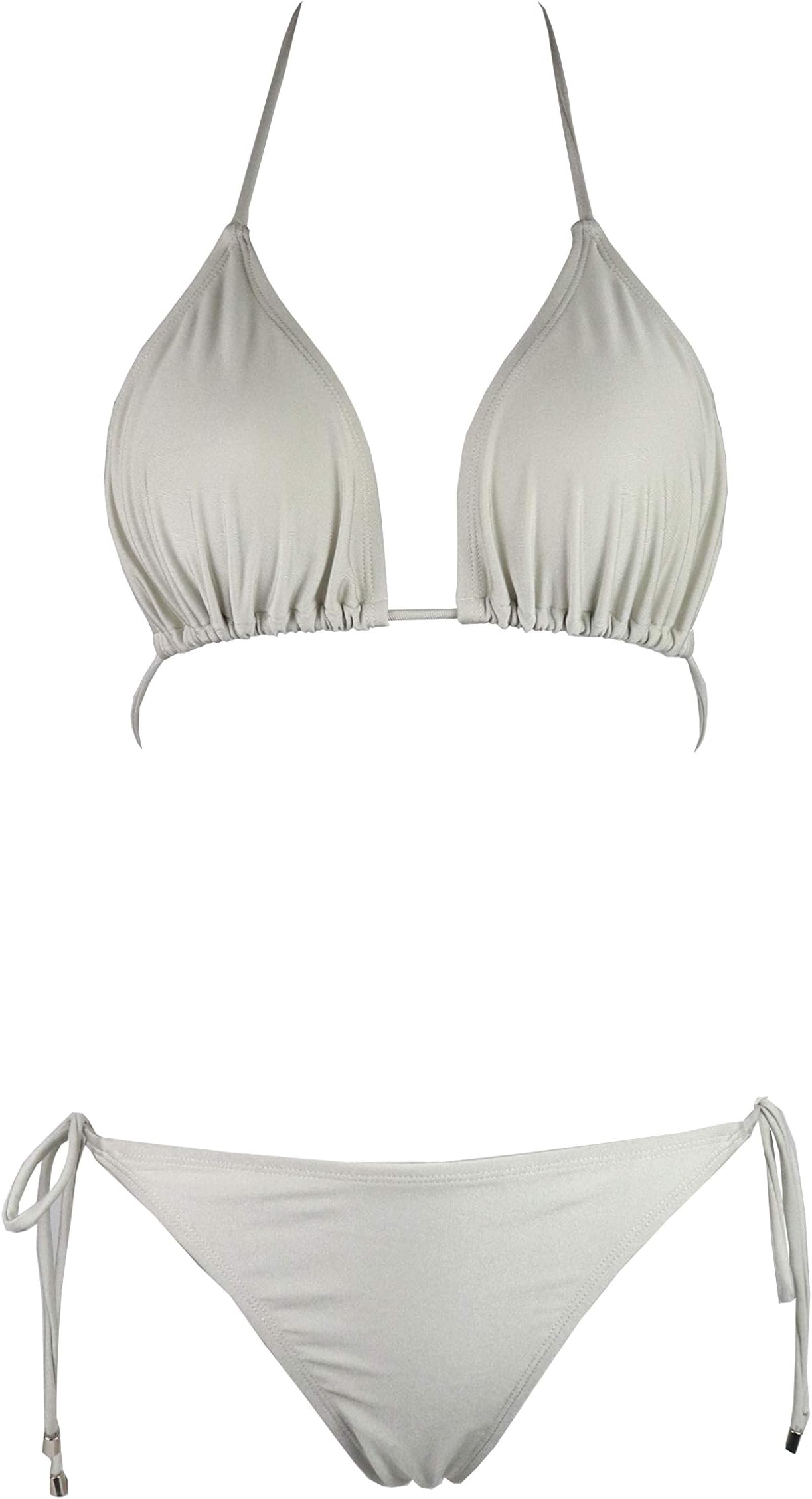 Jonathan Swim Women Two Piece Halter Padded Top Tie Side Bottom Triangle Bikini Bathing Suit