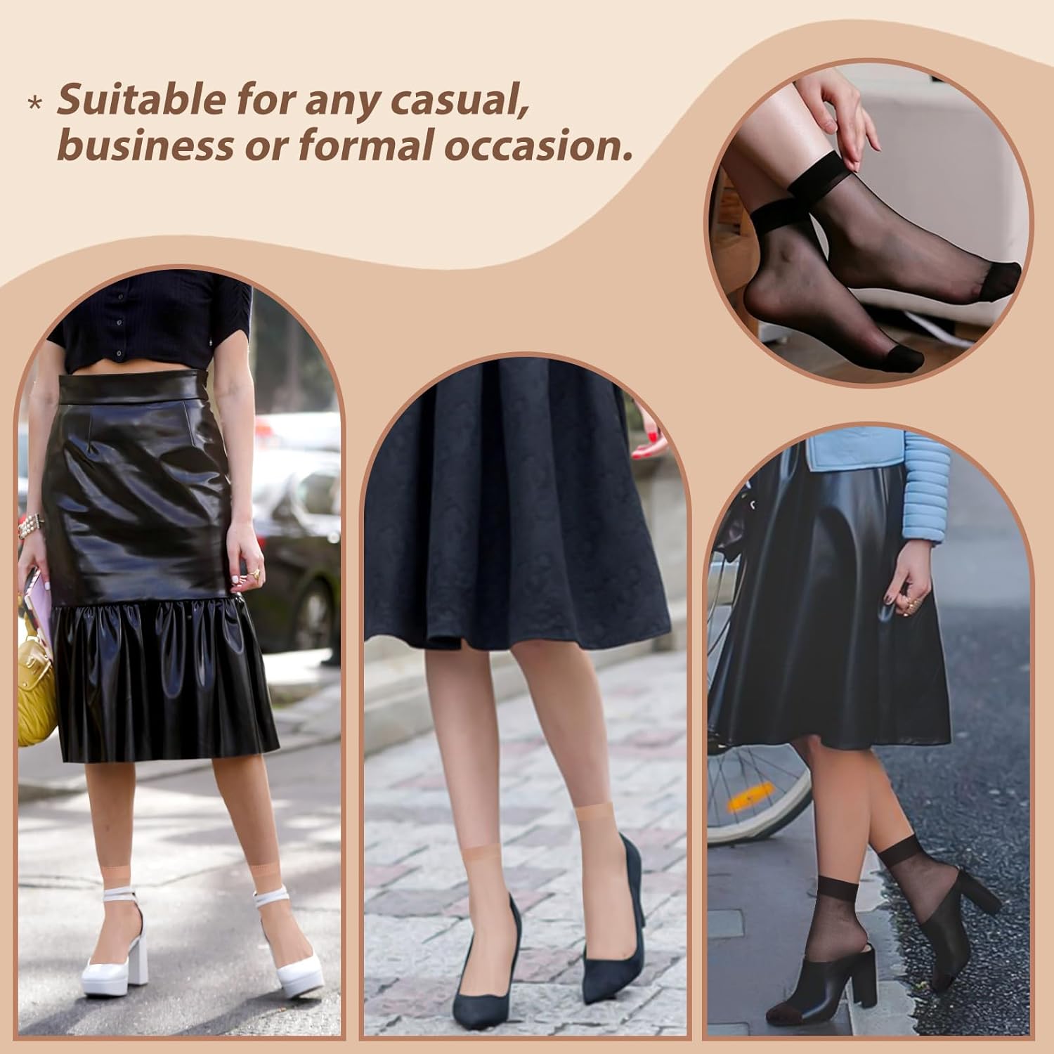 MANZI 12 Pairs Women's Ankle High Sheer Socks - Image 6