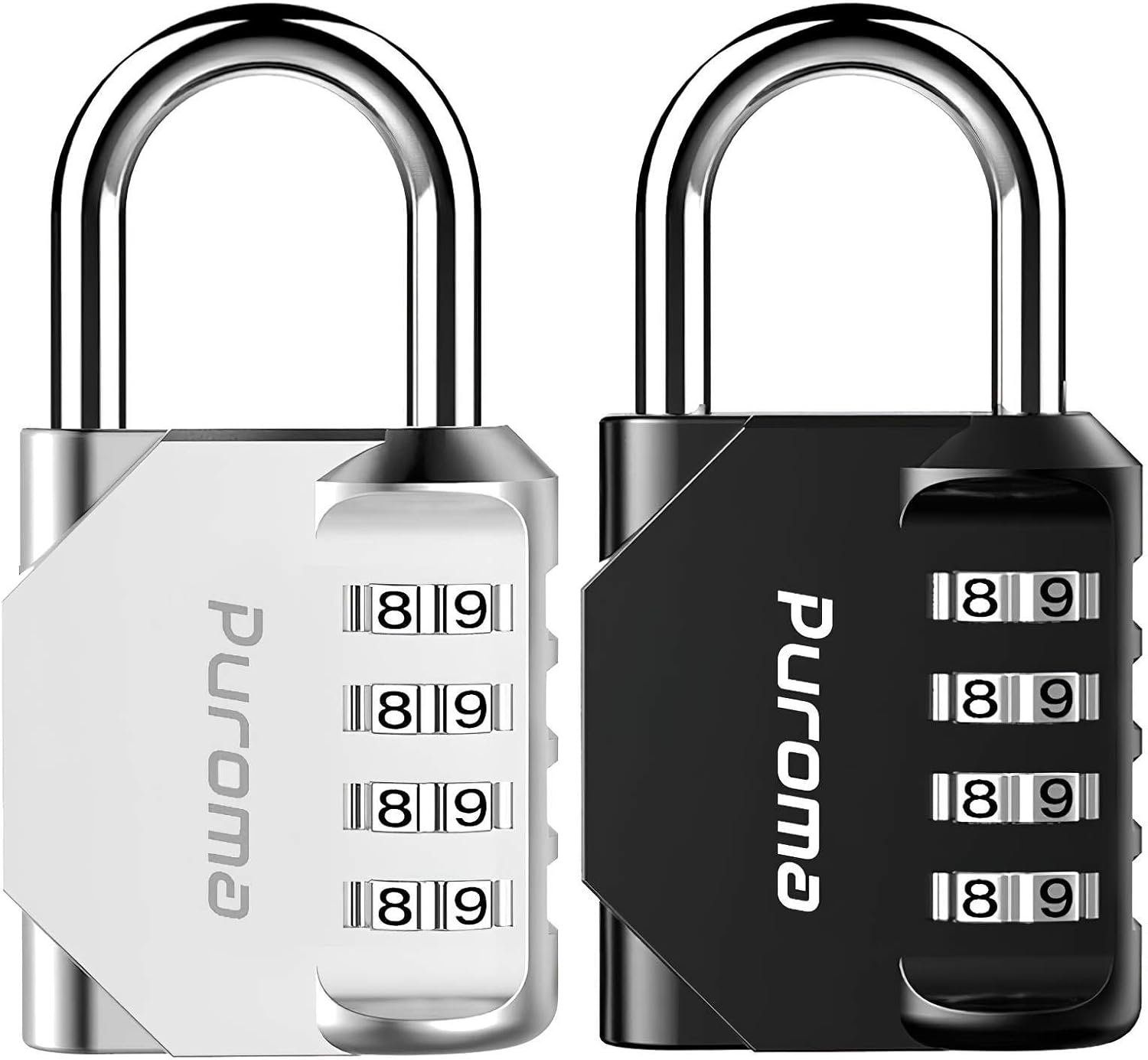 Puroma 2 Pack 4 Digit Combination Locks Outdoor Waterproof Padlock for