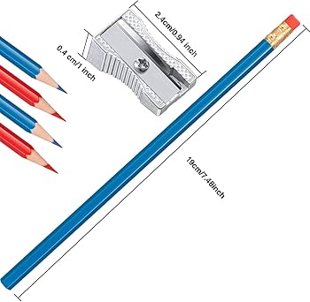 Amazon | 消せる色鉛筆40本 青20本 赤20本 消しゴム付きチェック鉛筆