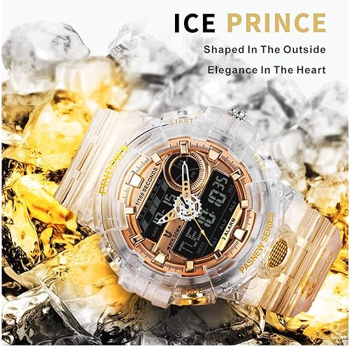 Miniatura 2 de Reloj deportivo digital para hombre, reloj digital militar impermeable para exteriores, pantalla LED de cara grande, doble dial y cronómetro, reloj