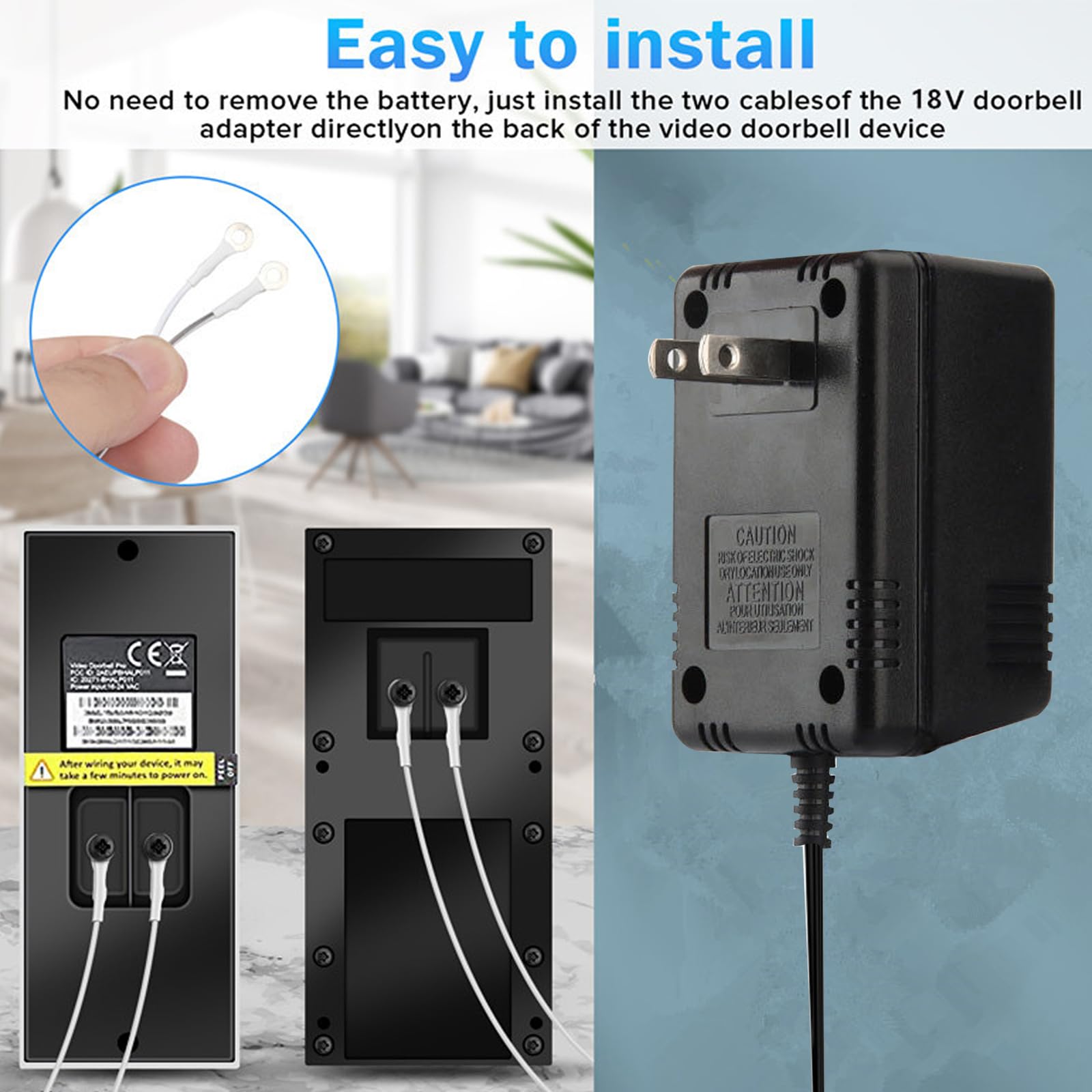 Upgrade Doorbell Transformer 18V 800MA Doorbell Transformer, Power