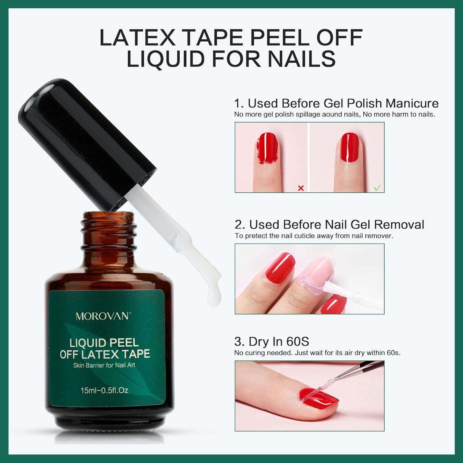Morovan Nail Remover Gel Polish Remover Kit - Nail Polish Remover Set with Everything Latex Tape Peel Off Liquid with Cuticle Pusher Peeler Cuticle Oil Nail File Cleaner Quick Remove Soak-off UV Gel Glitter Color Paints : Beauty & Personal Care