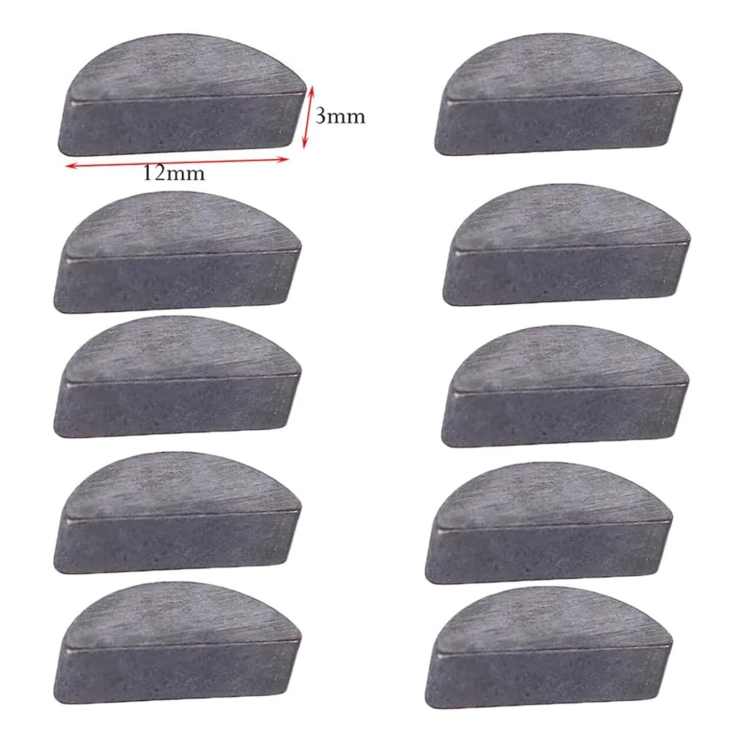 Keyway 300Pcs Metric Half-Moon Shaft Drive Fasteners Carbon Steel Key Assortment Set Mechanical Industry kit 3x12mm