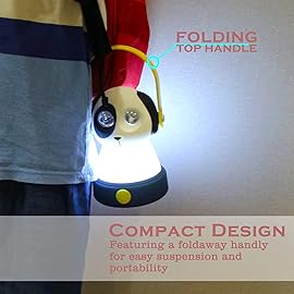 Outdoor Equipment LED Camping Lantern & Headlamp Set for Kids, FANT.LUX Battery Powered Night Light for Emergency, Hurricane, Lightweight Tent Lamp - Owl (Dog Set)