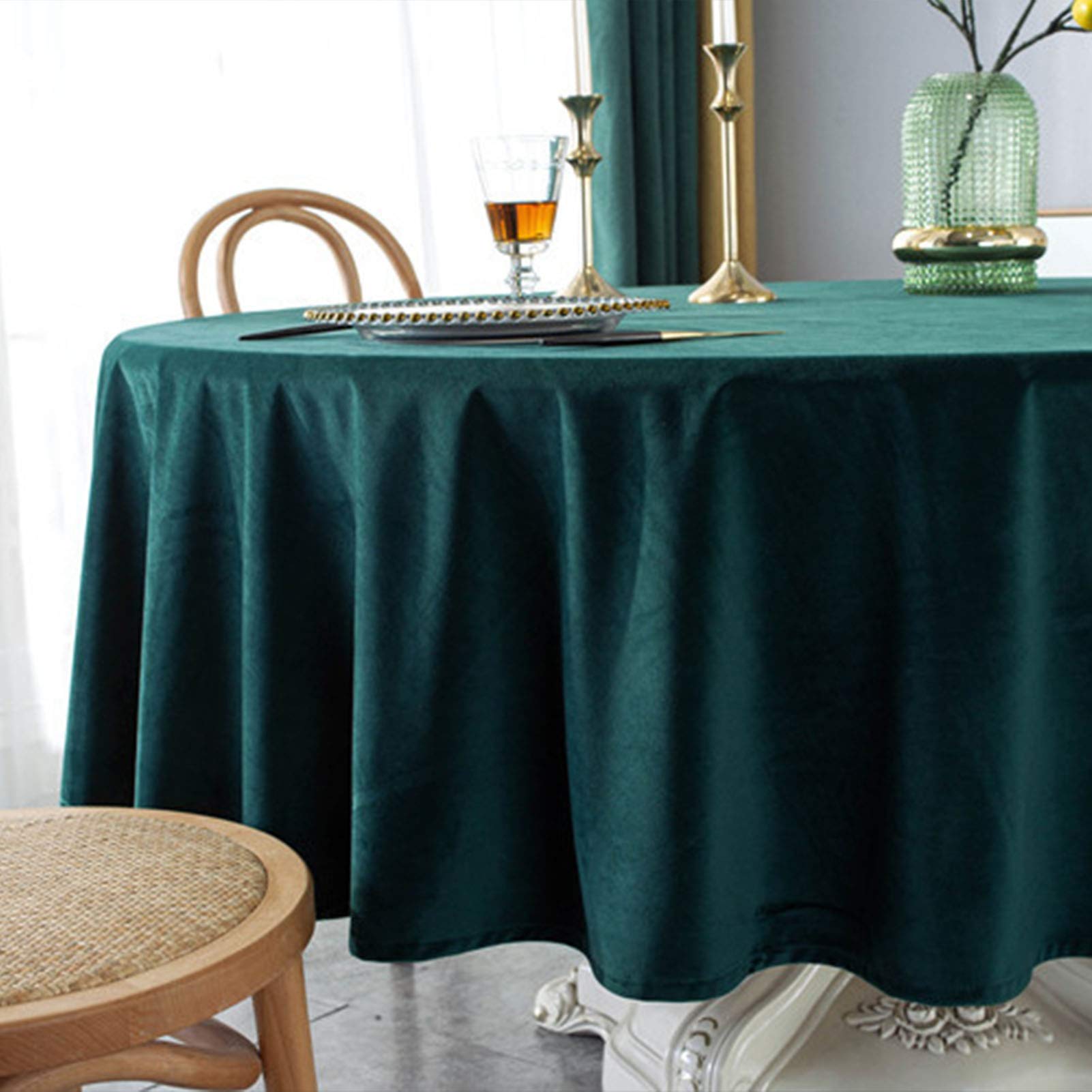 YUCFS Nappe Ronde En Velours, Résistante Aux Taches, Style Simple