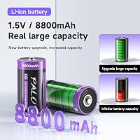 Mspalocell USB-C Újratölthető D Elem Akkumulátor 8800 mAh 1.5V Gyorstöltő Lítium Elem Töltőkábellel 4 Darabos Csomag 2