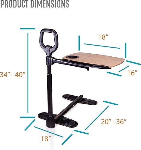 Vista 6 de Able Vida capaz de bandeja Tabla – bambú TV portátil bandeja + Mango Ergonómico de – La seguridad apoyar la movilidad de giro